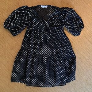 Zara Black Dress with White Pattern